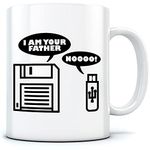 HotScamp Floppy Disk USB I am Your Father - Mug for Tea Coffee - Funny Computer IT One Size White