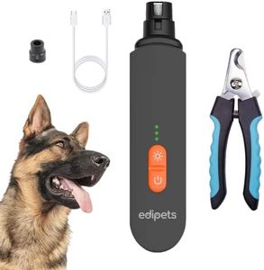 Edipets, Lima Uñas Electrica para Perro Gato + Cortauñas, Set Profesional, Corta Uñas Gatitos, para Mascotas Perros Gatos Pequeño, Mediano o Grande (Negro)