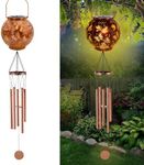 Astarin 35” Butterfly Solar Wind Chimes for Outside Hanging Led Solar Lights Outdoor Garden Lantern Decorative as Gift for Women mom Grandma Friends' Birthday Gift