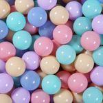 GUESVOT Ball Pit Plastic Balls - BPA Free, Crush and Smash Proof, 100pcs 2.2" Set for Toddlers, Play Tent, Tunnel (Macaron 5 Colors)