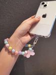 CYNVEXA Pearl Phone Charm, Detachable Phone Wrist Strap, Hands-Free Keychain, Aesthetic Beaded Phone Chain, Phone Case Accessories for Women Girls (Mix Pearl) Multicolor