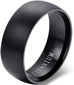 Jude Jewelers 8mm Brushed Matte Solid Titanium Ring Wedding Band, Metal, Cubic Zirconia