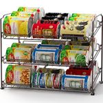 SimpleHouseware Stackable Can Rack Organizer Storage for Pantry, Bronze