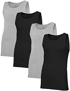 Fruit of the Loom Men's Premium A-shirt (pack 4) Assorted Undershirt, Black/Gray, Medium US