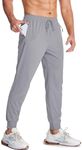 MAGCOMSEN Hiking Pants for Men Breathable Summer Work Pants Light Weight Athletic Pants Quick Dry Pants Light Grey 36