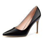 GENSHUO High Heels Pumps for Women Closed Toe,Sexy Pointy Stiletto Heels 4 Inch,Party Prom Dress Pump Shoes Black