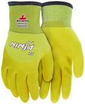 MCR Safety Ninja Ice N9690HVXL Hi-Visibility 15 Gauge Nylon Insulated Cold Weather Gloves, Acrylic Terry Inner, 3/4 HPT Coating, Yellow, X - Large, 1-Pair