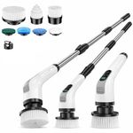 Electric Spin Scrubber for Bathroom Cleaning-3000mAh Powerful ElectricCleaning Brush with LCD Battery Display, IPX6Waterproof, 7KG Torque-Home CleaningProduct for Kitchen, Floor & Tiles