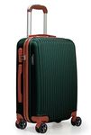 CALDARIUS Hardshell Luggage | Durable Suitcases | Lightweight & Secure with Combination Lock | Smooth 4 Dual Spinner Wheels | Ideal Travel Bag & Luggage Sets (Dark Green, Cabin 20'')