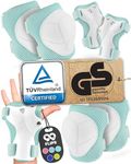 99FLIPS Kids Knee Pads and Elbow Pads Set - Knee Pads for Kids - Elbow Pads and Wrist Guards for Skating Girls & Boys - Size SM Mint - Skateboard Roller Skates Scooter