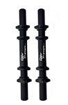 Liffo 15-Inch Dumbbell Rod With Plastic Nuts Weight Lifting Bar Black Pack of 2 Pcs