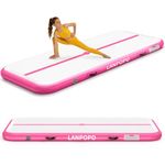 Inflatable Air Gymnastics Track Tumbling Mat Pink 2M/3M/4M/5M Training Mat for Home Gym Kids Tumble Training Pilates Yoga Cheerleading Dance Water Fun