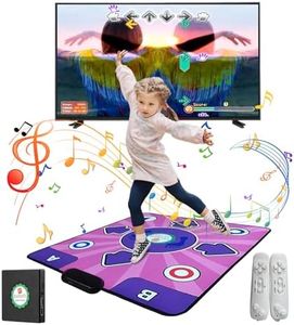 KAXIMON Dance Mat for Kids and Adults - Non-Slip Flannel Interactive Gift for Girls Boys 3-12 Yrs Old, TV Compatible With HDMI Wireless Controller, English Manual, 100 MV, 350 Classic Games