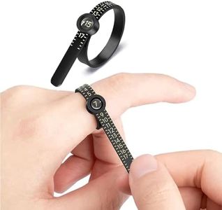 Upgraded Ring Sizer Measuring Tool with Magnifier, Reusable Finger Size Gauge Measure Tool 1-17 Jewelry Sizing Tool Tape with Magnified Glass Scale (Black)
