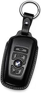 Smyfob Leather Key Fob Cover Compatible with BMW Car Key Protector Case Keychain Holder