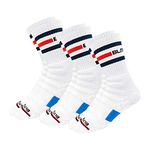 BLITZSOX Men's Crew Length Cotton Socks (Pack Of 3) (BLITZ-F-W1-IN_White Navy Red)