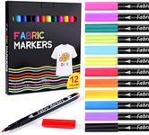 Siumir Fabric Markers for Clothes 12 Colors Cloth Markers Fabric Pens for DIY Arts