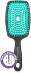 Curl Keeper Flexy Hair Brush, Turquoise - Detangling Hair Brush with Flexible Bristles for Shower Use, Combing Through Curls & Removing Tangles - Lightweight Hair Accessories for All Hair Type