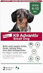 K9 Advantix Flea, Tick & Mosquito Prevention for Dogs 4-10 lbs. | Flea Drops for Small Dogs | Apply Monthly | 2 Treatments