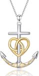 Palpitate Anchor Necklaces Anchor Necklace for Women Girls 925 Sterling Silver Nautical Anchor Pendant Sea Jewelry Gifts for Women Sailor, Sterling Silver, No Gemstone