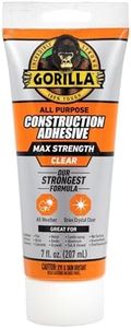 Gorilla Max Strength Construction Adhesive, Clear Glue, 7 Ounce Squeeze Tube (Pack of 1) - Gap Filling and Waterproof