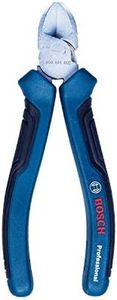 Bosch Professional Alicate de corte diagonal, cromo vanadio, mango softgrip, Azul, Cortador lateral, 160 mm
