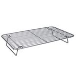 MasterClass Smart Ceramic Roasting / Cooling Rack with Non Stick Coating and Folding Legs, Carbon Steel Wire, Grey, 35.5 x 23cm