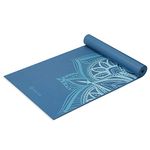 Gaiam Yoga Mat Print Extra Thick Non Slip Exercise & Fitness Mat for All Types of Yoga, Pilates & Floor Workouts, Indigo Point, 6mm