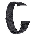 Tobfit Watch Strap Compatible with Fitbit Charge 4 / Fitbit Charge 3 (Watch Not Included), Stainless Steel Chain Strap with Magnetic Buckle Compatible for Men & Women (L, Black)