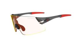 Tifosi Optics Rail XC Sport Sunglasses - Ideal For Cycling (Road & Gravel), Baseball, Softball and Running, Satin Vapor (Clarion Red Fototec), Large-XL