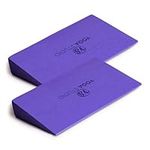 Yoga Studio EVA Yoga Wedge Blocks - 2 Pack (Pair) | Slant Board Twin Pack | Calf Stretcher | Lightweight EVA Foam | Mini Half Wedges | Non Slip Yoga Wedge for Wrists and Hands (Purple)