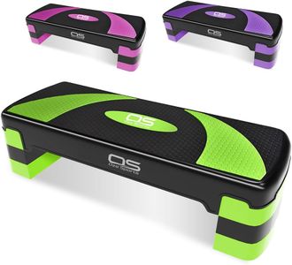 Aerobic Stepper platform -Step Steps board High - Exercise 2-5 Level Adjustable Height Fitness Workout Yoga Pilates Fitness Home Gym Removable Step Rise block (2 Levels Green)