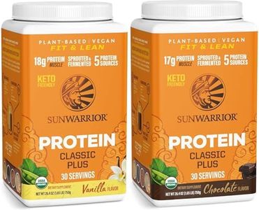 Chocolate & Vanilla Classic Plus Organic Protein Powder Set | Bundle & Save | Vegan Protein Powder Superfood Blend | Non-GMO Soy Dairy & Gluten Free (30 Servings Vanilla, 30 Servings Chocolate)