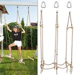 Rickety Bridge Rope Ladder - Ninja Slack line Accessories - Backyard Obstacle Course Accessories for Ninja Warrior Training - Rope Bridge Skip for Kids