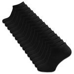 The Essentials Wardrobe Mens FCO 15 Pack Trainer Liner Socks - Black - UK 6-11/EU 39-45