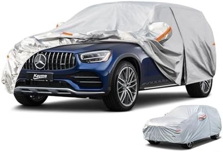 kayme 6 Layers SUV Car Cover Waterproof All Weather for Automobiles, Outdoor Full Size Cover Rain Sun UV Protection with Zipper Cotton, Universal Fit for SUV (182"-190")