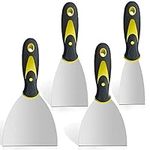 4 Pack Putty Knife Scraper, 2" 3" 4" 5" Putty Knife Set, Stainless Steel Putty Knife Scraper, Wallpaper Scraper Paint Scraper Tool for Spreading Drywall Spackle & Mud, Taping, Scraping Paint