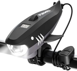 FUNWICT Bike Horn for Kids with Light 2-in-1, Electric Bicycle Horn & IPX5 Waterproof 400 Lumen Rechargeable Bike Headlight, Loud Bike Horn for Boys Girls Fits Most Bicycles Scooter (Black)