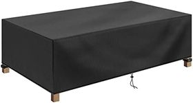 DUDSOEHO Rectangular Coffee Table Cover 100% Waterproof, 46x26x13 inch Outdoor Table Cover, Patio Furniture Cover for Dinning Furniture, Picnic Coffee Tables Chairs and Sofas, Black