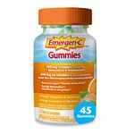 Emergen-C Immune Support Gummies, A Boost of Vitamins and Minerals, Orange, Tangerine & Raspberry Mix, 45 Gummies