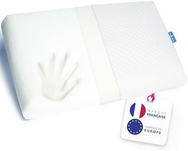 Lazy Bear Home | Oreiller Ergonomique Cervical Oreiller Memoire Forme Oreiller Cervicales Douloureuses | Marque Française, Fabriqué UE | Certifié Oeko-TEX | 60x40cm (Classique Moelleux)