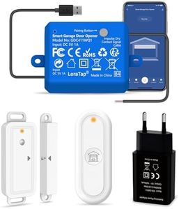 LoraTap Abridor de Puerta Wi-Fi con Mando a Distancia RF, Sensores de Puerta Inalámbricos, Control Remoto de la Aplicación Smart Life, Compatible con Alexa e Asistente de Google