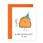 Central 23 Friend Birthday Card Female - Funny Birthday Cards for Men and Women - 'A Little Birthday Toast' For Mum Dad Grandpa Nana - Him Her - Sister Birthday Card - Comes With Stickers