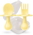 Grabease Baby Spoons Toddler Utensils Baby Utensils Baby Feeding Baby Fork, BPA-Free & Phthalate-Free for Baby & Toddler, 1 Set, Yellow