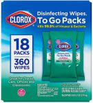 Clorox Disinfecting On The Go Travel Wipes, Fresh Scent, 20 Count, Pack of 18-360 Wipes Total