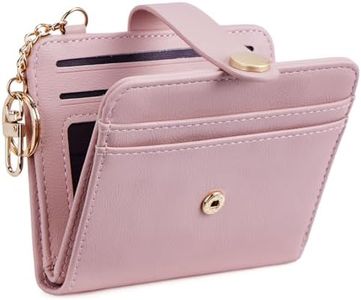 POIUGOYA Slim Wallet for Women,RFID Blocking Bifold Credit Card Holder with Zipper Coin Pocket,ID Window,Keychain