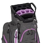 Founders Club Franklin Golf Bag -Riding - Bag Rain Cover -Push Cart Base -Light Weight -15 Way Full Length Divider-External Putter Tube-Embroidery Panel-Lavender