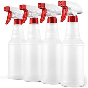 LiBa Spray Bottles (4 Pack,16 Oz), Refillable Empty Spray Bottles for Cleaning Solutions, Hair Spray, Watering Plants, Superior Flex Nozzles, Squirt, Mist Sprayer, Bleach/Vinegar/Rubbing Alcohol Safe