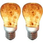 Himalayan Glow Salt Light Bulbs 60-Watt Equivalent, Warm Amber Glow, Pack of 2, 2 Count , Pink