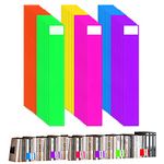 48PCS Library Book Dividers for Shelves with Stickers, 12x2inch Plastic Bookshelf Markers, Colored Comic Book Dividers